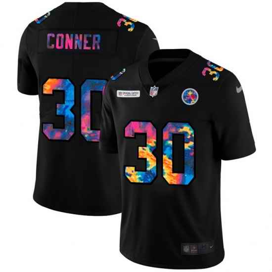 Pittsburgh Steelers 30 James Conner Men Nike Multi Color Black 2020 NFL Crucial Catch Vapor Untouchable Limited Jersey